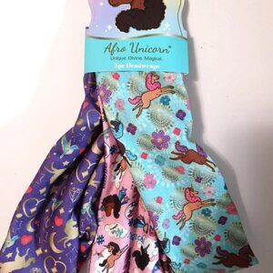 Afro Unicorn 3 Piece Headwraps Stylish & Versatile Hair Styling Pink Purple Teal